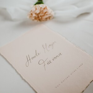 Glückwunschkarte zur Hochzeit I Heute. Morgen. Für Immer I Handgeschöpftes Papier