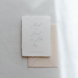 Wedding Congratulations Card &#39;Hand in Hand&#39; I Handmade Paper