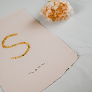 Biglietto personalizzato con foglia oro I Compleanno I Bebè I Grazie I Complimento I Comunione I Battesimo I Cresima I Carta fatta a mano