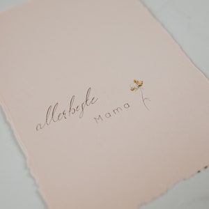 Kaart voor de allerleukste mama I Moederdag I handgeschept papier I bladgoud details