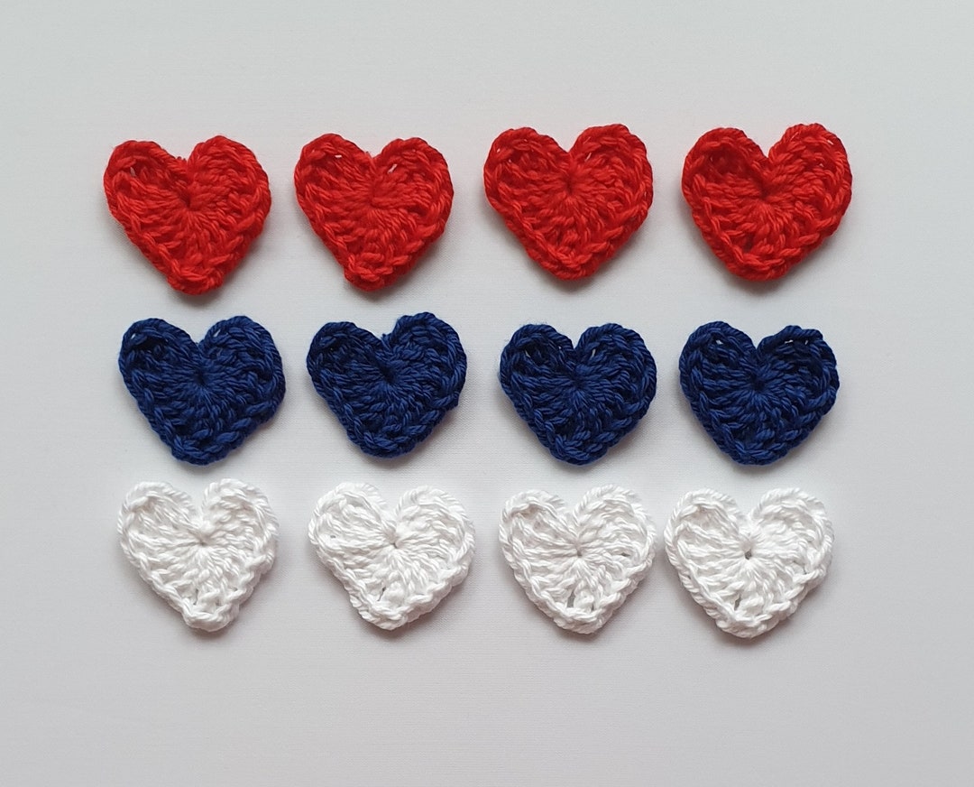 Red White & Blue Hearts set of 12 size 3cm Etsy 日本
