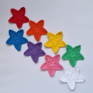 Star crochet appliques, 2.5" (set of 8)