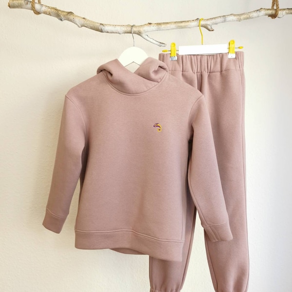 altrosa Sweat Anzug, Jogginganzug, Jogger, Mini jogger set, Hoodie, Jogginghose, Spielanzug, baby unisex, Sportanzug Mädchen,Freizeitanzug