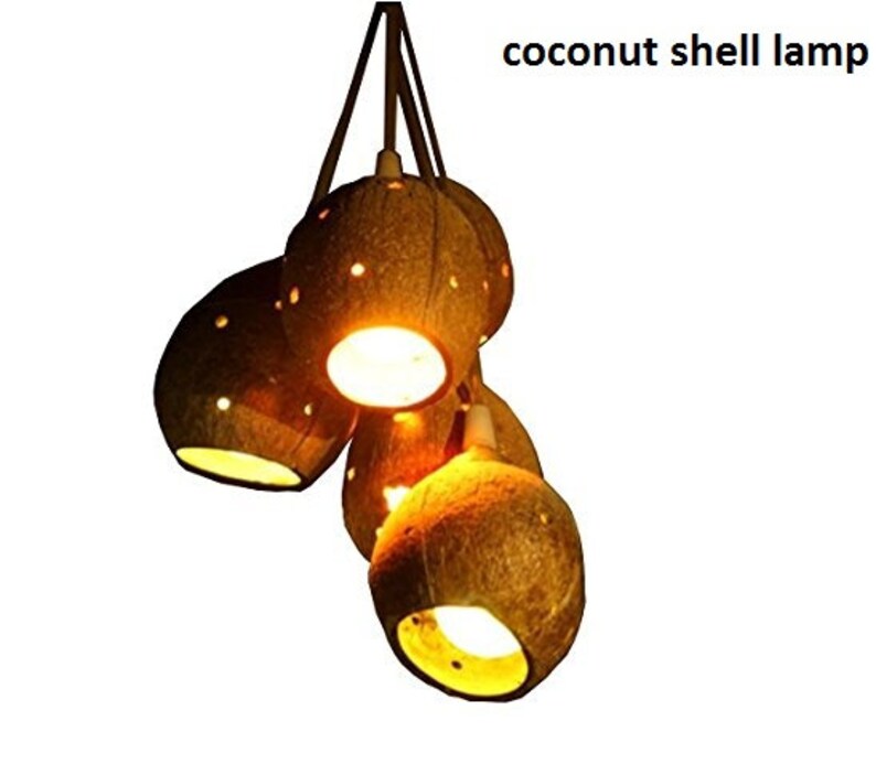 Hanging real coconut shell night lamp Etsy