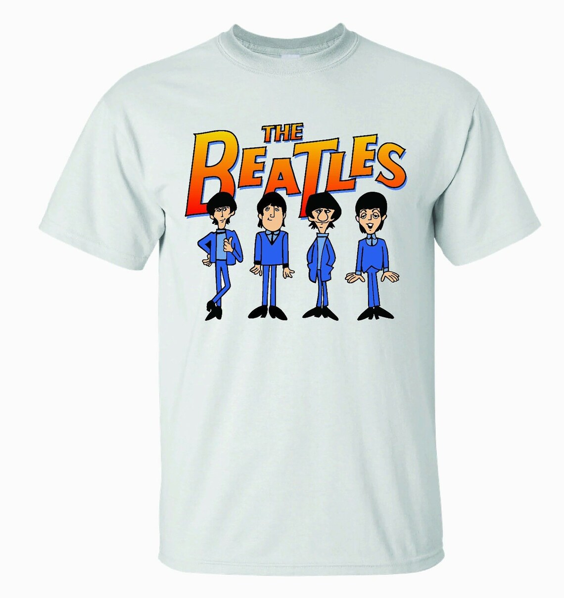 The Beatles cartoon t shirt for men and women England rock Etsy