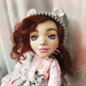 Art clay doll, one of a kind collectible doll, 18 inch clay sculpture