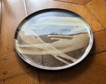 Large handcrafted ceramic serving plate