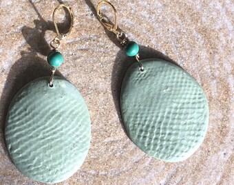 Groene Python Porseleinen Oorbellen