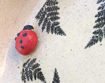 Handgemaakt sieradenbakje in de vorm van een lieveheersbeestje