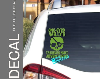 One Eyed Willy Treasure Hunt Vinyl Car Decal, 80s Movie Retro Gift