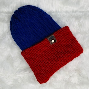 Handmade Winter Hat, Buffalo Bills Hat, Bills Mafia Hat, Classic Winter Hat with Pom Pom, Buffalo Hat, Premier Hat, Winter Accessories