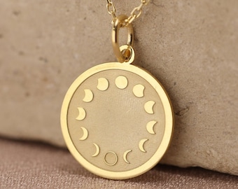 14k Solid Gold Moon Necklace , Personalized Moon Pendant , Dainty Gold Moon Charm Jewelry , Crescent Moon Necklace, 14k Moon , birthday gift