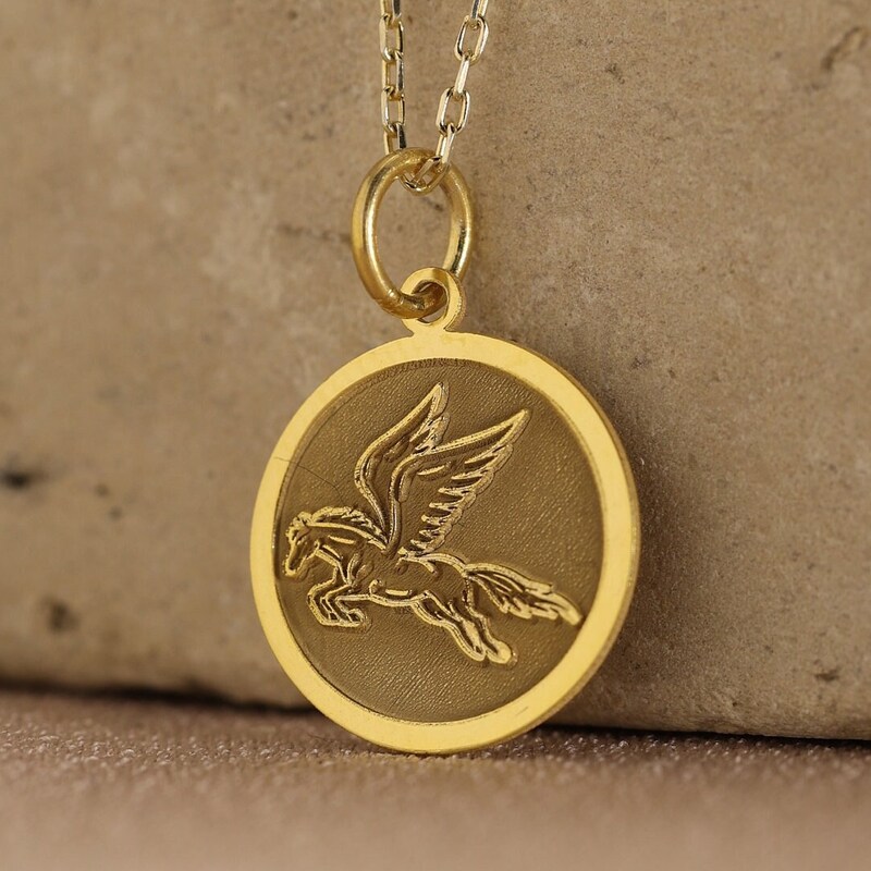 Gold Pegasus Necklace