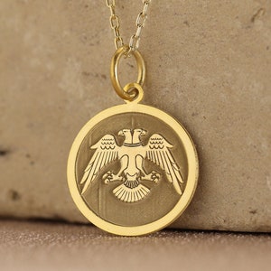 14k Solid Gold Eagle Necklace , Personalized Eagle Pendant , Hawk Gold Pendant , Gold Bird Necklace , Gold Eagle Jewelry , Birthday gift
