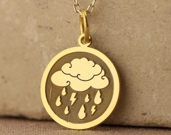 Cloud Silver Necklace, 14K Gold Plated Cloud Pendant Jewelry Gift for Wife Girlfriend Mom, Celestial Nature Women Mom Birthday Gift