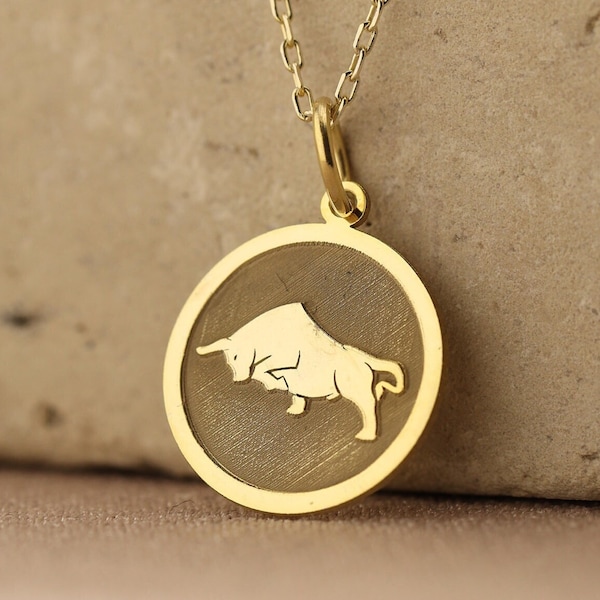 Real gold taurus necklace Clearance