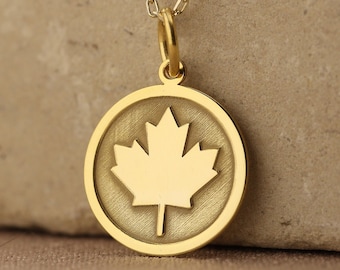 14k Solid Gold Maple Leaf Necklace , Gold Maple Tree Necklace , Gold Canadian Necklace , Gold Maple Leaf Necklace , Gift For Mom