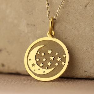 Hipunk Collana Con Ciondolo Luna E Stella In Acciaio Inossidabile 316L - Gioiello Bohémien Con Zirconia, Catena A Serpente Regolabile, Regalo Per Donna - 4