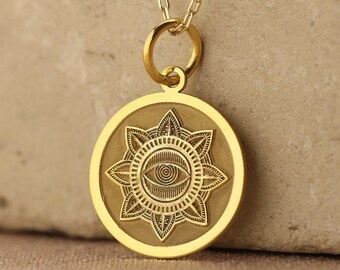 Evil Eye 925 Sterling Silver Necklace, 14K Gold P. Protection Pendant Jewelry Gift for Wife Girlfriend Mom, Spiritual Women Gift ,Mom Gift