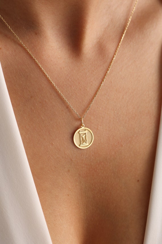 14k Solid Gold Hourglass Necklace Personalized Gold Hourglass Pendant Dainty Hourglass Jewelry Sand Timer Birthday gift