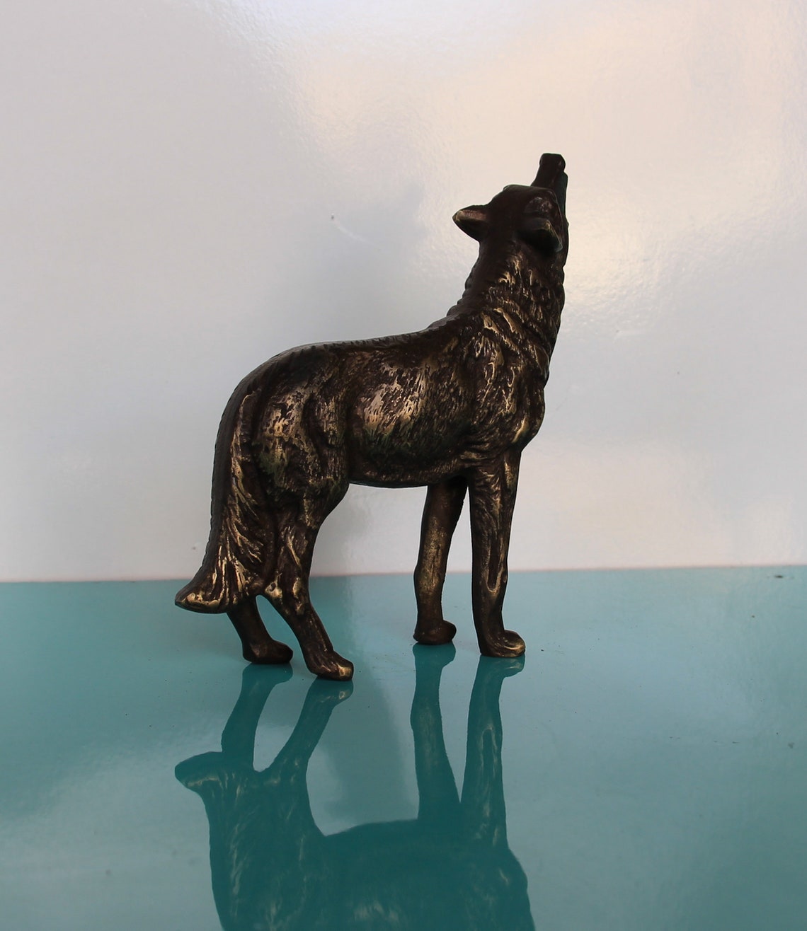 Brass Wolf decor home decor Brass Wolf Oriental Brass Etsy