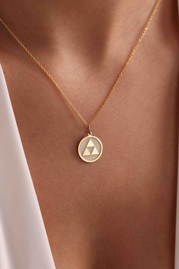 Triforce necklace real gold discount