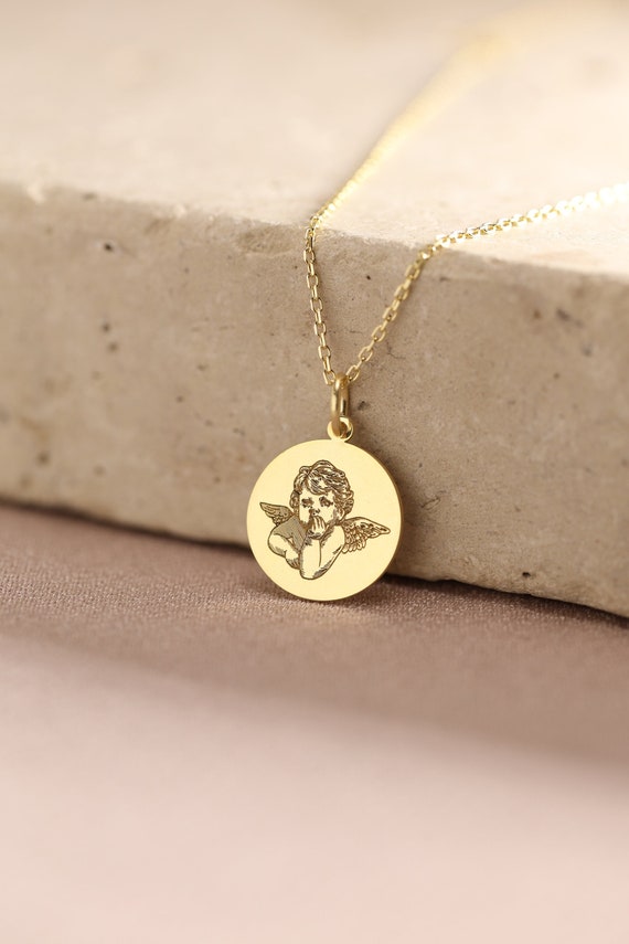 Gold chain with baby angel discount