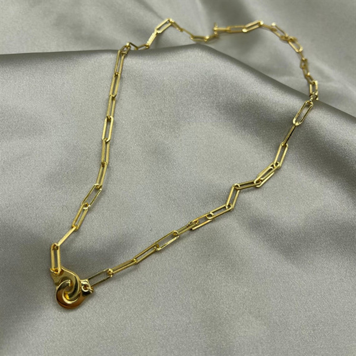 Gold Plated Imported Clamp Necklace Etsy