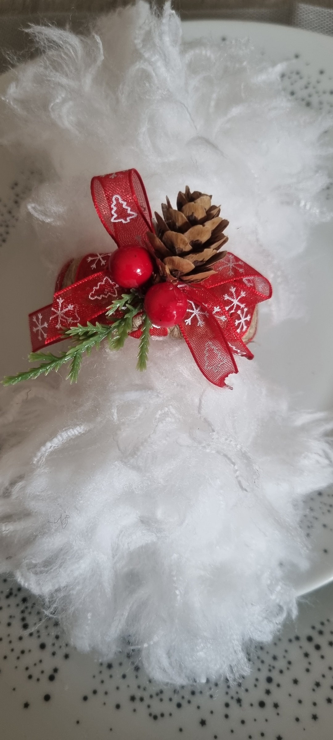 6 Elegant Christmas Red Napkin Rings Etsy