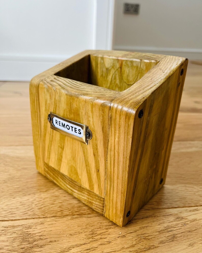 Rustic TV remotes holder image 10