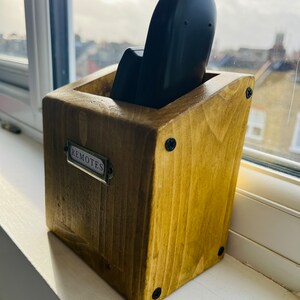 Rustic TV remotes holder image 8