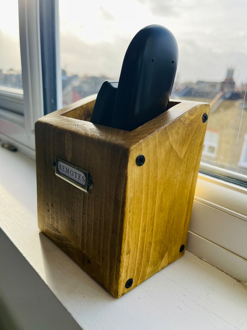 Rustic TV remotes holder image 8