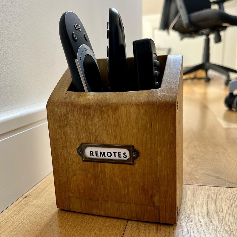 Rustic TV remotes holder image 3