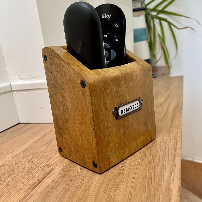 Rustic TV remotes holder image 5