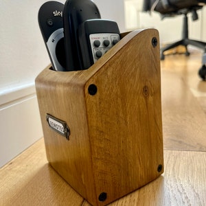 Rustic TV remotes holder image 2