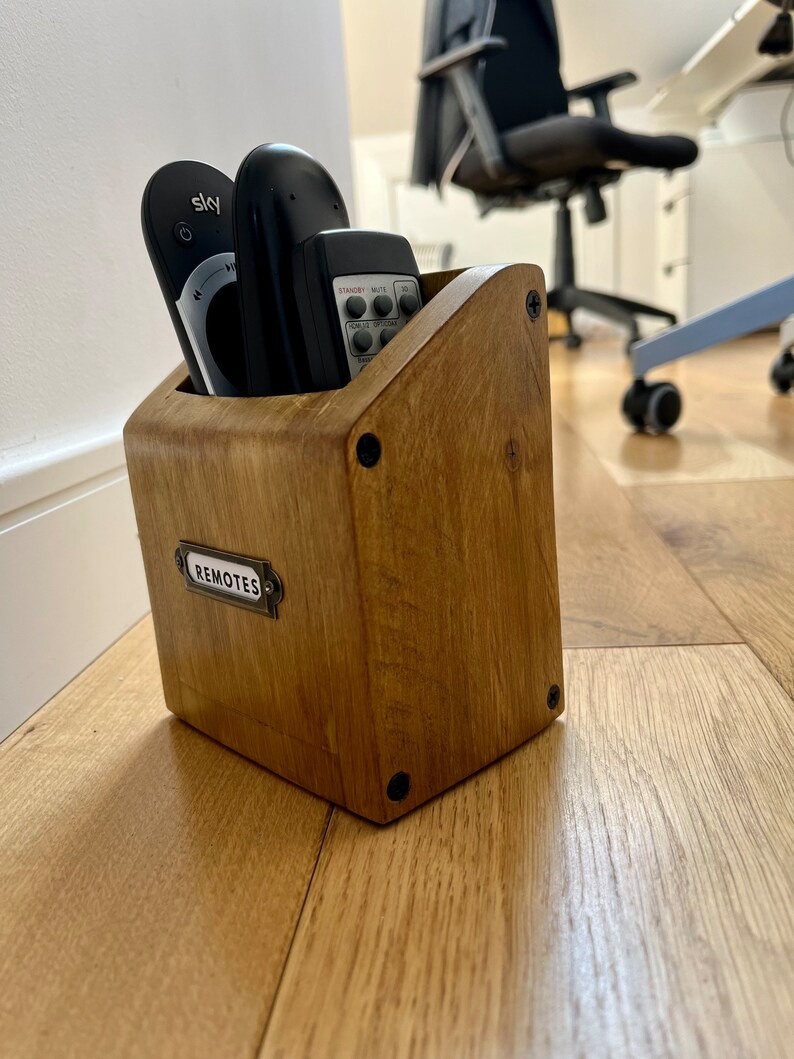 Rustic TV remotes holder image 6