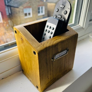 Rustic TV remotes holder image 9