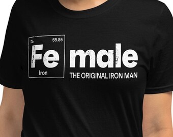 Funny Womens Gym Workout Shirt, Female The Original Iron Man Shirt, Fitness Shirt Women, Workout shirt women, Exercise Gym shirt women