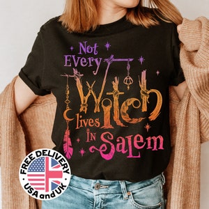 Witch Shirt, Not All Witches Live in Salem shirt, Pagan Shirt, Women&#39;s Funny Halloween Shirt, Salem Witch Trials, Witch Shirt, Salem Shirts,