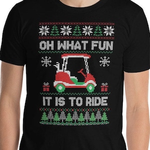 Golf Weihnachten Shirt, Oh was Spaß es ist, Shirt, Weihnachten Golf Cart hässliche Weihnachten Pullover Golfer Geschenk T-Shirt, Santa Golf Cart Shirt zu fahren