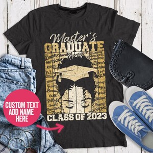Masters Degree Black Queen Educated T-Shirt Graduation Gift Masters Degree Black Queen Educated T-Shirt Graduation Gift