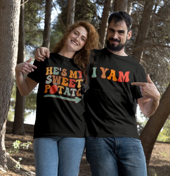 Thankful For My Sweet Potato Matching Couple Thanksgiving T-Shirt Thankful For My Sweet Potato Matching Couple Thanksgiving T-Shirt