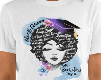 Svart drottning med kandidatexamen T-shirt, examensklass 2025 T-shirt, kandidatexamen T-shirt, examenspresent, masterexamenspresent