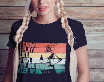 Softball T-Shirt, ich spiele wie ein Mädchen versuche, bis zu halten Shirt, Geschenk für Softball Spieler, Softball Geschenk für sie, Softball Mutter