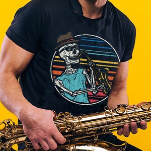 Funny Saxophone Skeleton shirt, I Destroy Silence shirt, Cool Gift For Musicians Shirt, Sax Player Gift, Brass band Musician Jazz Shirt