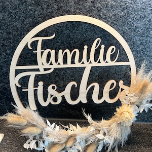 Türschild Boho Willkommen Trockenblumen Flowerhoop Familie individuell last minute Blitzversand Express Bild 3