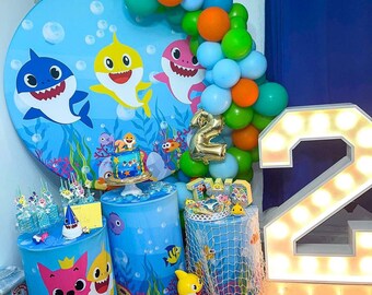 Baby Shark Backdrop Etsy Baby Shark Backdrop Etsy