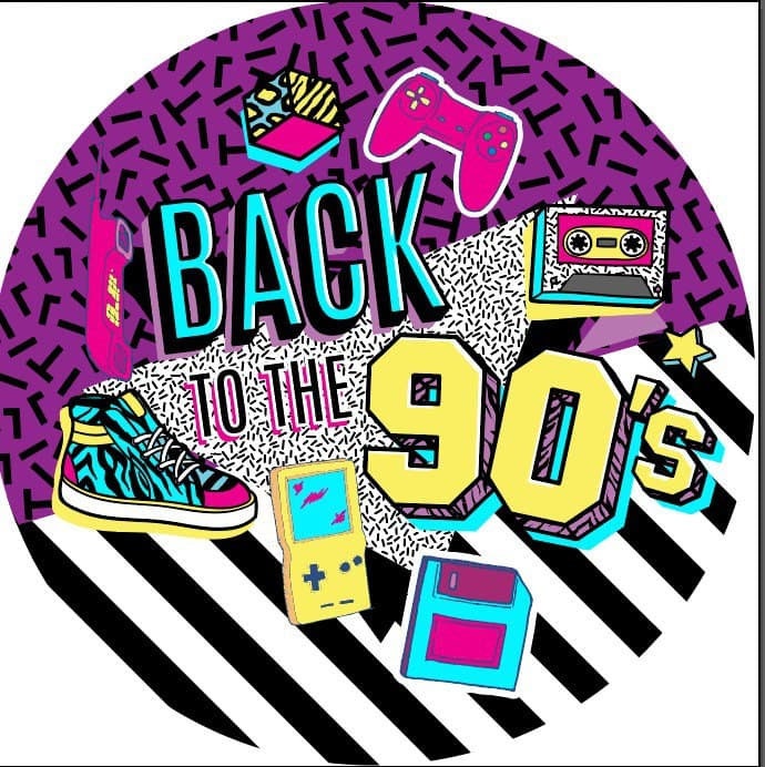 Gedruckt Disco 90er Jahre Geburtstag Runde Stoff Hintergrund | Etsy