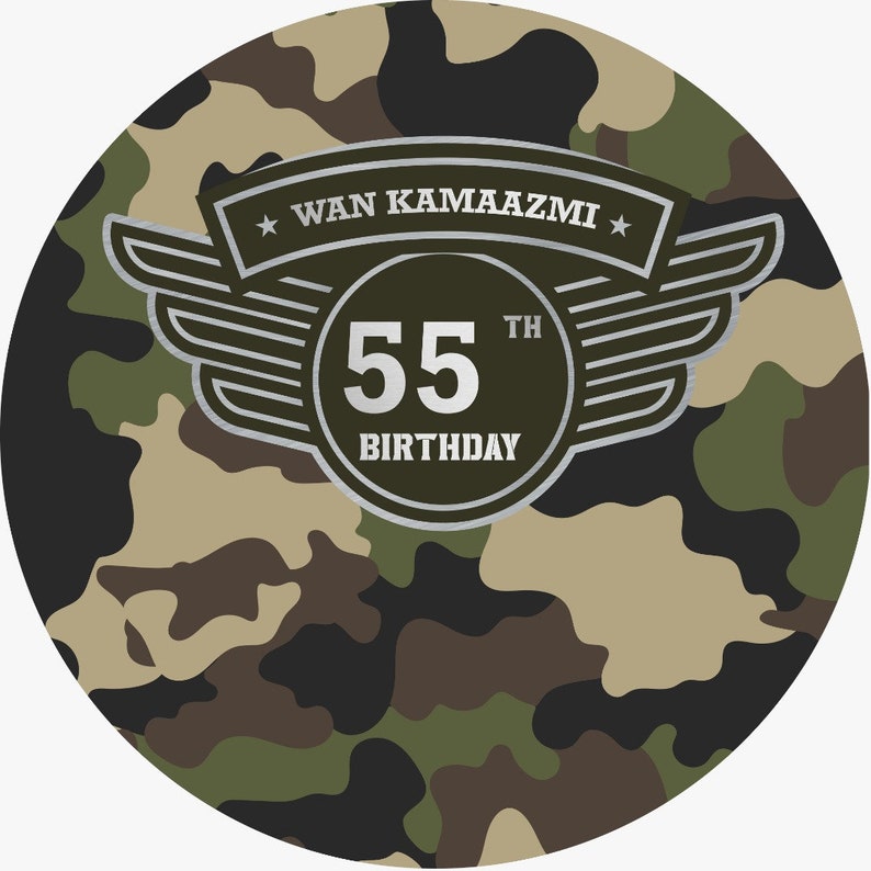 military Birthday customized round Photography Backdrop Banners PRINTED theme party background