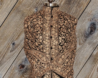 Bestickter Mantel, lange Kashmiri-Jacke mit Blumenstickerei, Paisley-Jacke, Kashmiri lange Jacke, traditionelle indische Jacke, Westmantel